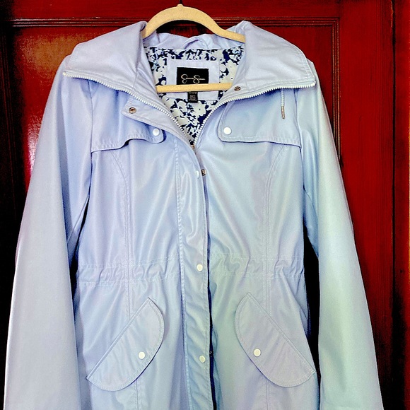 Jessica Simpson Jackets & Blazers - Light blue rain jacket with hood by Jessica Simpson. Excellent condition!